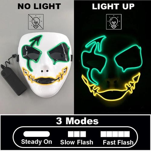 Masque De Danse Shuffle Masque De Purge Lumineux Démon Slayer Mascarade Lumineuse Masque De Cosplay Pour Halloween Horreur Accessoires De Maison Hantée-03
