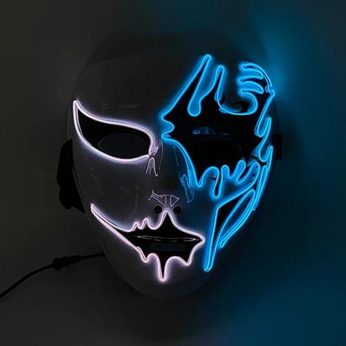 Masque De Ixd'halloween Cosplay, Lumière Led Shoous, El Neon Glowing Anime, Masques De Tim Ade, Masques De Carnaval D'horreur-Style 15