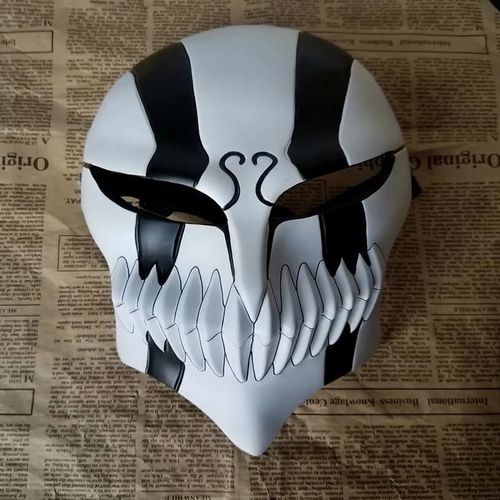 Halloween Horreur Bleach Masque Kurosaki Ichigo L'ensemble Du Masque Facial Animation Homme Gundam Modèle Blanc Fait À La Main.-Zhongjisishen Hei