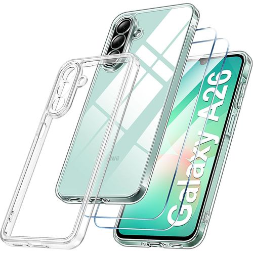 Coque Silicone Transparente + 2 Verres Trempes Pour Samsung Galaxy A26 5g Little Boutik©