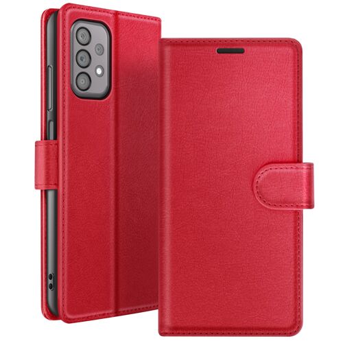 Étui Portefeuille pour Galaxy A23 4G / 5G avec Support et Languette Magnétique Zanaé Rouge