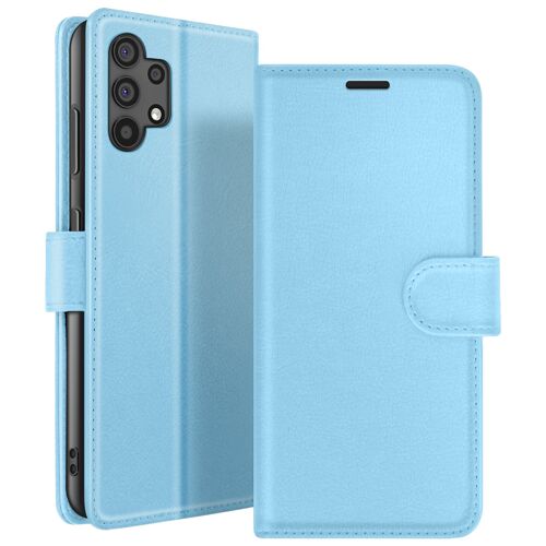Étui Portefeuille pour Galaxy A32 5G avec Support et Languette Magnétique Zanaé Bleu clair