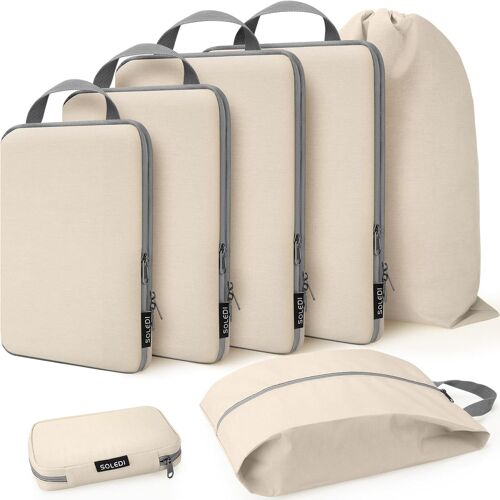 Packing Cubes Lot De 7 Organ Urs De Val Avec Compression Gagnez Plus D'espace ¿ Organ Ur De Voyage Pour Val Et Sac À Dos ¿ Sacs À Vêtements Extra Légers, Organ Ur De Voyage, Cubes