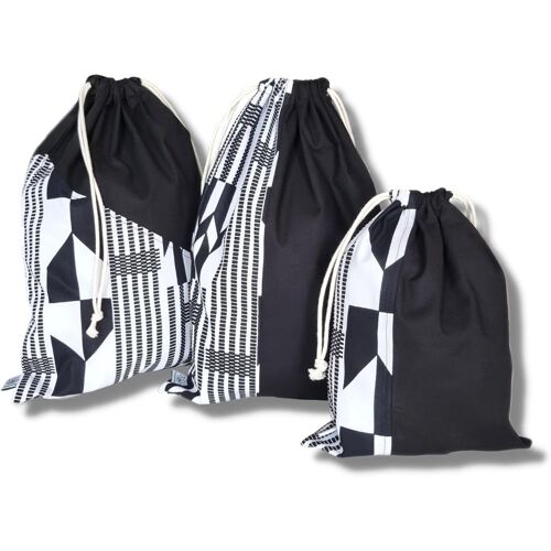 Coffret Set De Voyage Avion Avec 3 Sacs Organisateur De Val Ou De Sac A Dos En Coton Pour Chaussure Vetement Accessoire Fabriqué En France (Kita)
