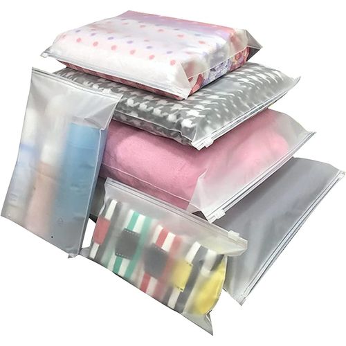 Lot De 12 Grands Sacs De Voyage Refermables Givrés En 6 Tailles, Grands Sacs De Rangement En Plastique Avec Fermeture Éclair Pour Voyage, Sac De Voyage, Pochette De Rangement Pour Vêtements, École,