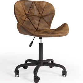 Chaise De Bureau Vintage - Cuir Végétalien - Haer Marron Vieilli