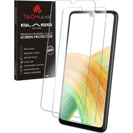 SJZG-[2 Pack Protection Écran En Verre Trempé Compatible Avec Samsung Galaxy A33 5G, Protecteur D'Écran En Verre Trempé [2.5D Bord Arrondi] [9H] [Clair Crystal] [Anti Rayures] [Sans Bulles]