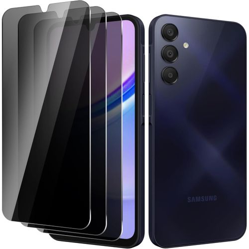 Sjzg-Beishkj [Lot De 3] Pour Samsung Galaxy A15 / A25 Ultra Privacy Film De Protection D'écran En Verre Trempé Haute Définition, Facile À Installer, Dureté 9h, Résistant Aux Rayures, Anti-Traces De D
