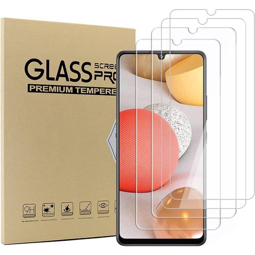 SJZG-[4 Pack Protecteur D'Écran En Verre Trempé Pour Samsung Galaxy A42 5G, 2.5D Haute Définition, Dureté 9H, Sans Bulles, Protecteur D'Écran Anti-Rayures Pour Samsung Galaxy A42 5G