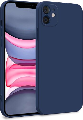 KALANKA-Coque Compatible avec Apple iPhone 11 - Case TPU Souple & Soft avec Doublure Microfibre - Cover Protection Extra Fine & Légère Bleu Foncé