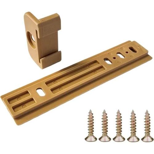 cyclingcolors Glissière Porte Réfrigérateur Encastrable Charnière Accompagnement Guide Porte Frigo Plastique Meuble, Marron clair