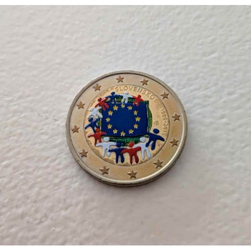 Slovaquie 2015 - 2 Euros - Drapeau Europeen - Couleur Colored Color In Farbe