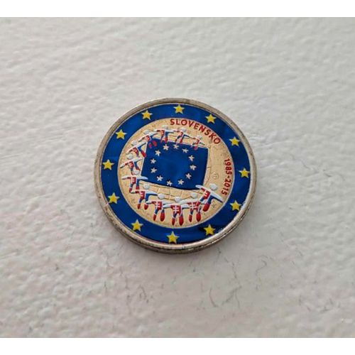 Slovaquie 2015 - 2 Euros - Drapeau Europeen - Couleur Colored Color In Farbe