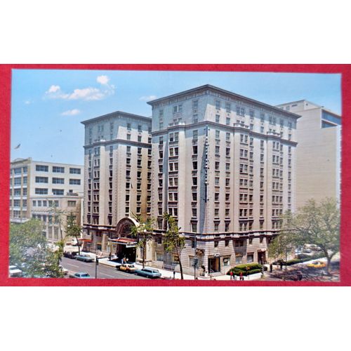 Carte Postale Animée. Cpa Hamilton Hotel Washington D.C. Voitures Américaines Anciennes. Washington Dc. Usa, Etats-Unis
