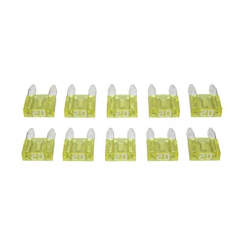 Lot De 10 Fusibles 20a Miniature Plats Enfichables Rsm Pour Auto Neuf