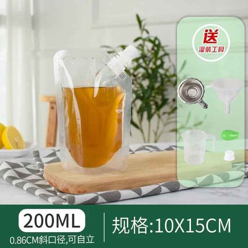 Sac de buse d'aspiration Transparent jetable,100 pièces,épaississement du lait,thé,jus de fruits,emballage,sac de scellage,sac de boisson indépendant - Type 0.8cm 200ml-Clear