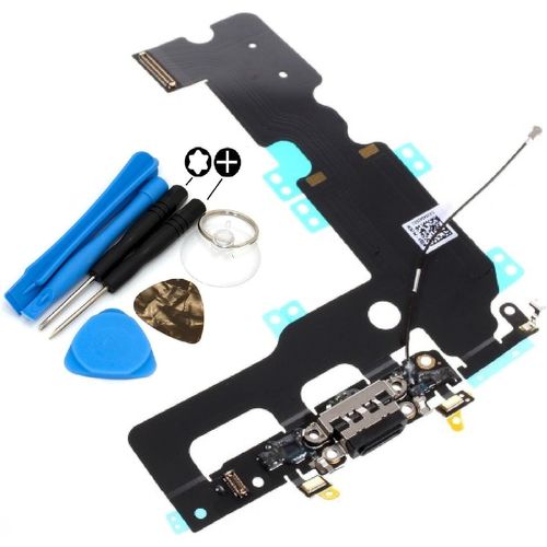 821-00276-A Port De Charge Pour Apple Iphone 7 Plus (5,5"") Noir Connecteur De Station D'accueil Avec Microphone Inférieur Et Antenne