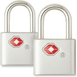 Tsa Stsaplock2Pkb10 Lot De 2 Cadenas De Voyage Avec Clés Pour Valise,Sac À Bagages,Fermeture Éclair,Sac À Dos,Casier De Gym,Argenté