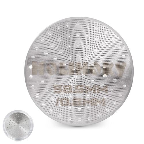 KALANKA-Puck Screen - Tamis à expresso 58 mm, 0,8 mm d'épaisseur - Avec boîte de rangement en acrylique - Réutilisable - Pour porte-filtre de 58 mm - En acier inoxydable 304 - Double filtre