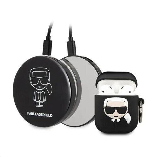 Karl lagerfeld - KLBPPBOA2K - Bundle Ikonik â Zestaw etui do Apple Airpods 1 / 2 + Power Bank z lusterkiem