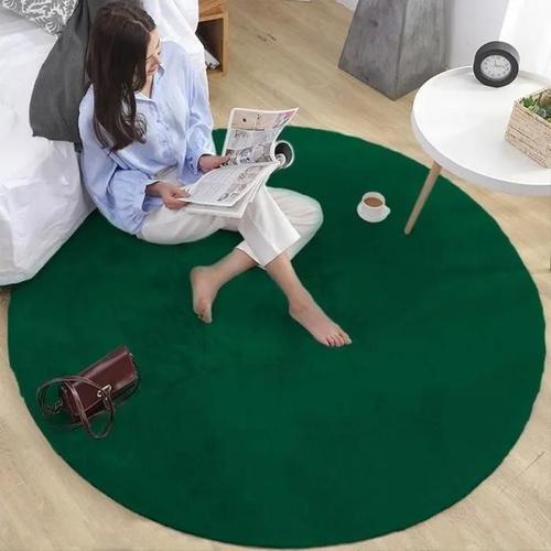 Tapis De Gym - Strado - Tapis Rond Lapin - 100x100 Cm - Couleur Vert - Usage Occasionnel