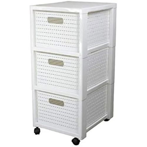 Caisson De Rangement - Rotho - Country - 3 Tiroirs - Plastique - Blanc