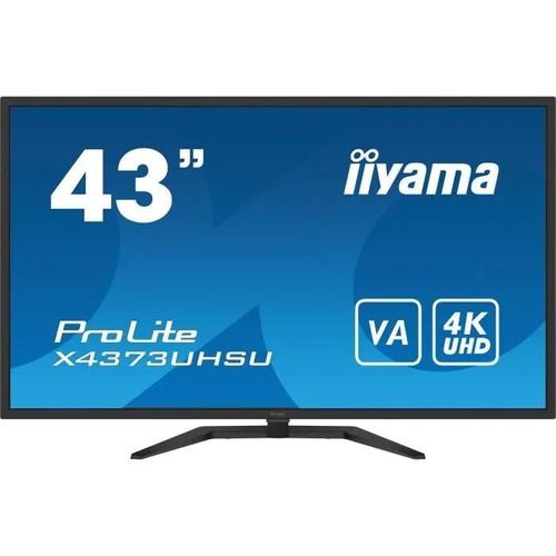iiyama ProLite X4373UHSU-B1 - Écran LED - 43" (42.5" visualisable) - 3840 x 2160 4K @ 60 Hz - VA - 400 cd/m² - 4000:1 - 3 ms - 2xHDMI, DisplayPort, Mini DisplayPort - haut-parleurs - noir mat
