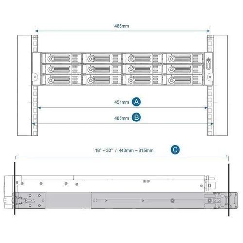 QNAP SYSTEMS RACK SLIDE RAIL KIT F TVS-471U 1260
