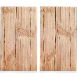 Zeller Present Wood Couvercle De Cuisinière/Planche À Découper Verre Set De 2 - 26277