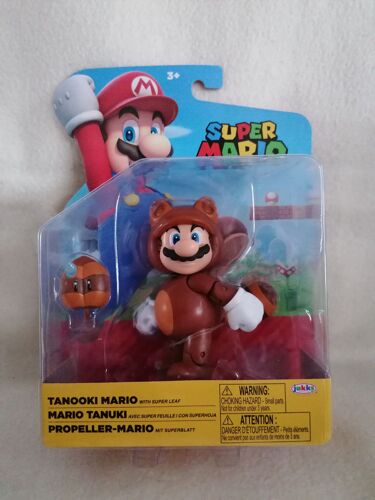Figurine Mario Tanuki (Tanooki Mario) Avec Super Feuille - Nintendo - Jakks Pacific - 2024