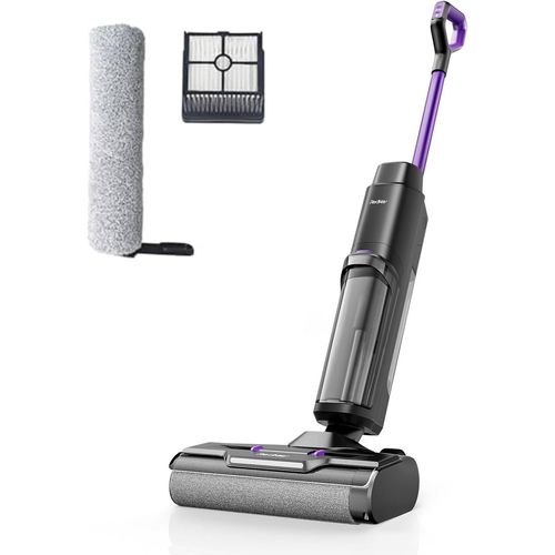 W15 Aspirateur Balai Laveur Sans Fil,Balai Aspirateur Laveur 3 En 1,Aspiration Puissant Eau Et Poussière,5Mm Simple Lamination,35Min Longue Autonomie,Led Écran Digital,Auto-Nettoyage