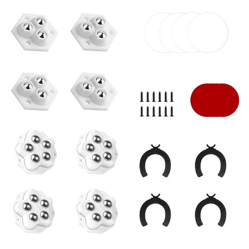8 Pieces Mini Caster,360° Rotation Small Casters For Furniture,3 And 5 Beads Mini Self Adhesive Casters,For Kitchen Appliances,Cabinets,Garbage Bins,Coffee Tables
