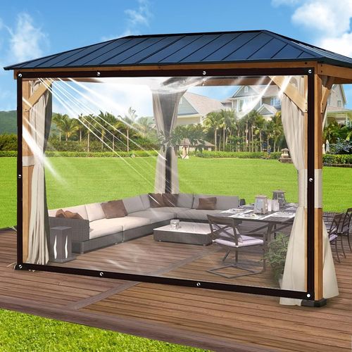 Spwa-Bâche Imperméable Transparente Avec ?illets, 2 X 2 M, Pour Extérieur, Bâche Imperméable Et Transparente, Pour Terrasse, Poulailler