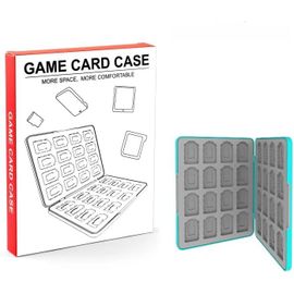 Boîte de Rangement pour Cartes de Jeu Switch/Switch OLED/Lite-Étui en Silicone Magnétique Antichoc,Capacité 32 Cartes,Coffret Compact de Stockage pour Nintendo Switch (Bleu)