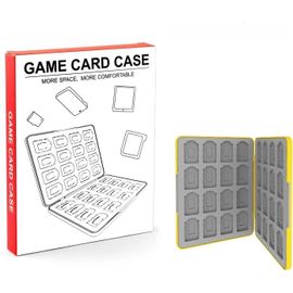 Boîte de Rangement pour Cartes de Jeu Switch/Switch OLED/Lite-Étui en Silicone Magnétique Antichoc,Capacité 32 Cartes,Coffret Compact de Stockage pour Nintendo Switch (Jaune)