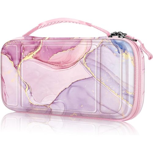 Etui Pour Nintendo Switch Lite 2019-Pochette Portable Etui Rigide En Eva Housse Fermeture Zippée,Sacoche Matériau Durable Anti-Choc,Marbre Glorieux
