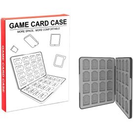 Boîte de Rangement pour Cartes de Jeu Switch/Switch OLED/Lite-Étui en Silicone Magnétique Antichoc,Capacité 32 Cartes,Coffret Compact de Stockage pour Nintendo Switch (Noir)