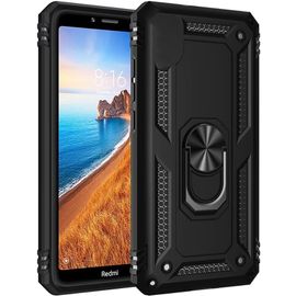 Compatible Avec Coque Xiaomi Redmi 9c Avec Aimant Anneau Support, 360°Double Couche Renforcée Défense Bumper Antichoc Armure Housse Etui Avec Protection Écran-Noir