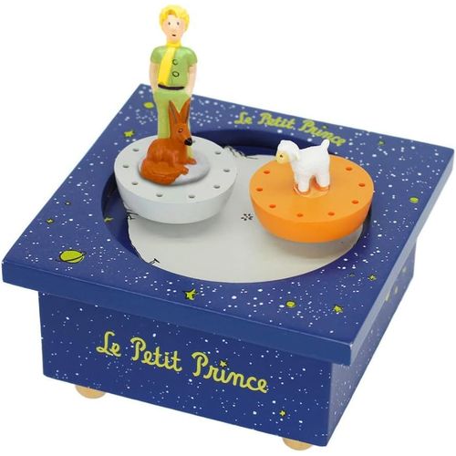 - Le Petit Prince. Saint Exupéry - Boîte À Musique Dancing - 2 Figurines Amovibles - Fonctionnement Simple - Musique Romance De L'Amour L.V. Beethoven - Colori Bleu Roi