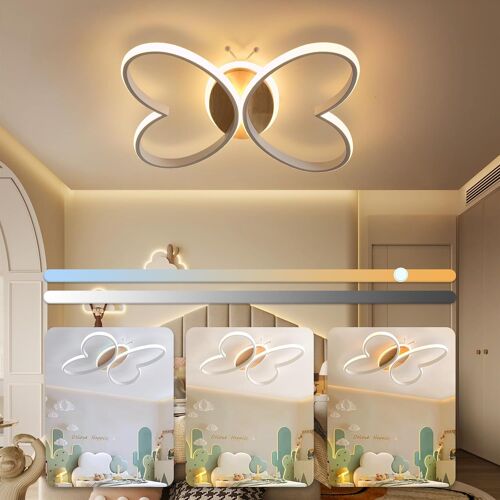 Ulteronixshop-Plafonnier Led 50w 5000lm Plafonnier Chambre Enfant, Lustre Chambre Enfant Avec Dimmable Télécommande, 48cm Lampe Plafond Butterfly Créatif Pour Salon, Chambre À Coucher, Chambre D'enfa
