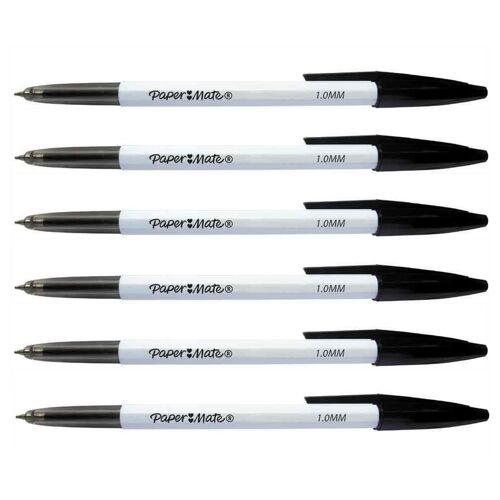 Paper:Mate Lot De 6 Stylos À Bille 045 Pointe Fine Noir