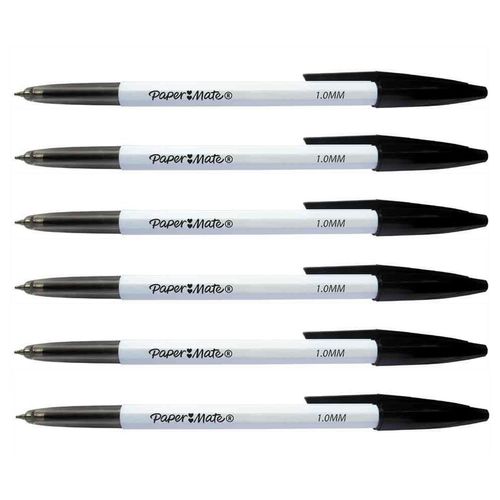 Paper:Mate Lot De 6 Stylos À Bille 045 Pointe Fine Noir
