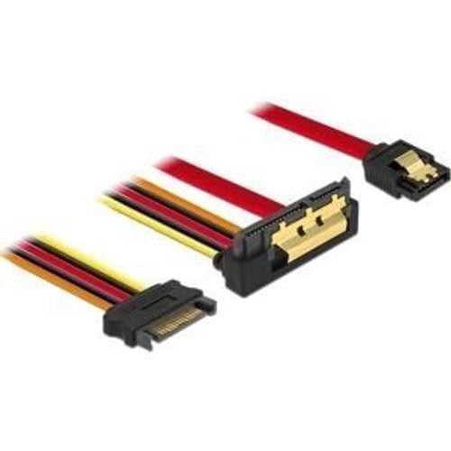 Delock - Câble SATA - Serial ATA 150/300/600 - SATA, alimentation SATA pour combo SATA (R) angle vers le bas - 30 cm