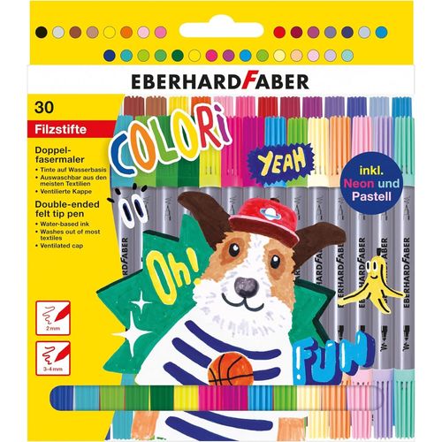 Tianyi-550030 - Set De Feutres Colori, 30 Feutres En Étui Carton, Pointes Épaisses Et Fines