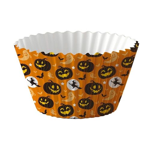 50 Caissettes Cupcake Muffin Citrouille 5cm Orange