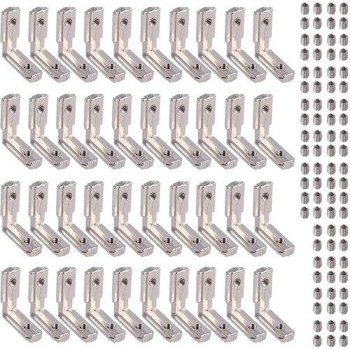 TIANYI-20 Équerres en Aluminium 28x28x20mm - Connecteurs d'Angle Droit pour Profilé à Rainure 6mm - Boulons M5x10mm Inclus - Série 2020