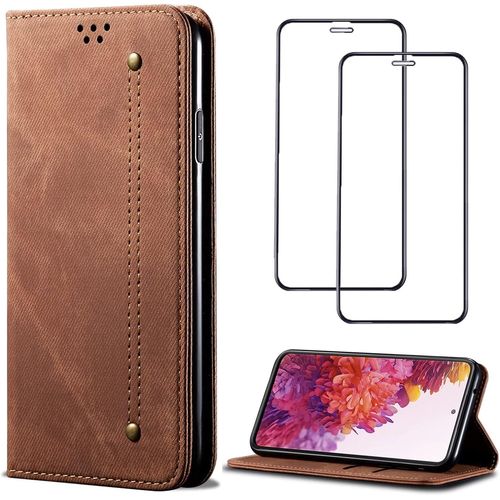 Coque Pour Oppo Realme 5 Etui Flip Case Portefeuille Cuir Pochette Magnetique Fentes De Cartes Fonction Support - Brun