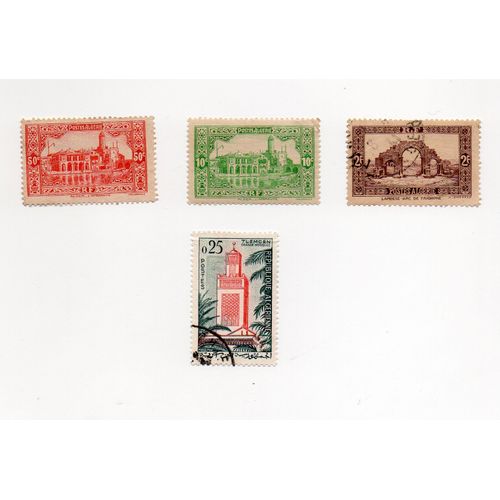 Algérie- Lot De 4 Timbres Oblitérés- Sites