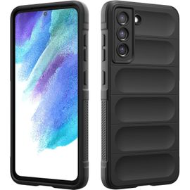 Coque En Silicone Compatible Avec Samsung Galaxy S21 Fe, Étui Protection Antichoc, Housse Avec Protege De Camera, Doublure Douce En Tissu Microfibre Protection Complète (Noir)