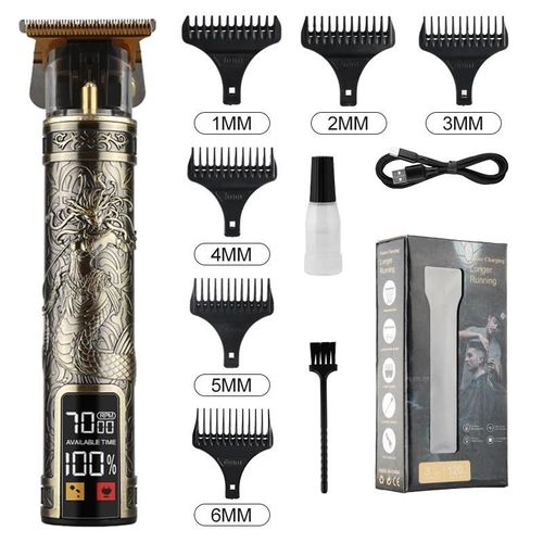 Tondeuse À Cheveux Électrique Pour Hommes, T9 Lcd, Tête De Rasage À L'huile, Poussoir Électrique, Tondeuse À Cheveux, Soins De Précision-Lcd Metal Medusa